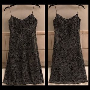 New vintage Ann Taylor silk dainty strap slip sweetheart neck flare midi dress